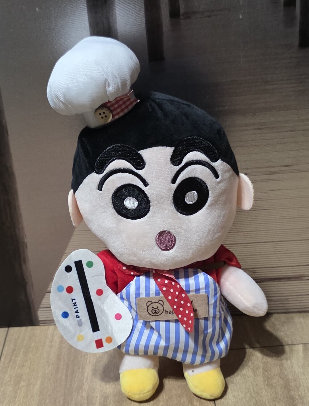 Baby Happy Made Shin-chan Plush Painter Chef Doll - Red & Blue Kids Toy